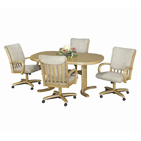 Customizable Casual 5 Piece Table & Chairs Set